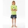Maglia a Maniche Corte per Bambini Rip Curl Wave Upf Verde limone