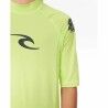 Maglia a Maniche Corte per Bambini Rip Curl Wave Upf Verde limone