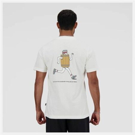 Maglia a Maniche Corte Uomo New Balance Sport Essentials Barrel Bianco