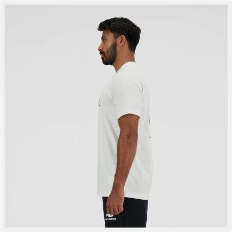 Maglia a Maniche Corte Uomo New Balance Sport Essentials Barrel Bianco