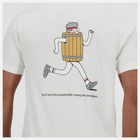 Maglia a Maniche Corte Uomo New Balance Sport Essentials Barrel Bianco