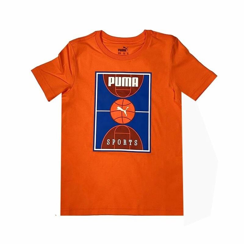 Maglia a Maniche Corte per Bambini Puma Bppo Basket Blank Ba Arancio Maglia a Maniche Corte per Bambini Puma Bppo Basket Blank Ba Arancio