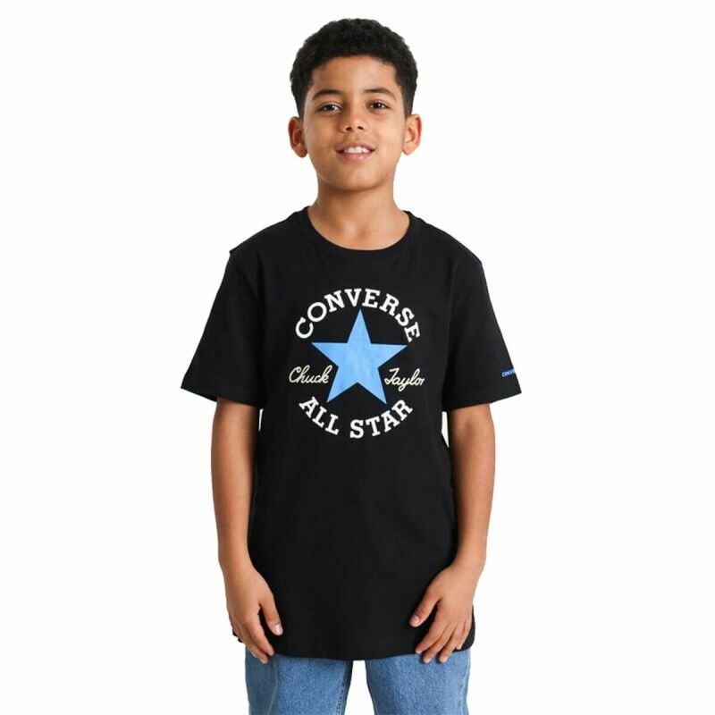 Maglia a Maniche Corte per Bambini Converse Sustainable Core Nero Maglia a Maniche Corte per Bambini Converse Sustainable Core Nero