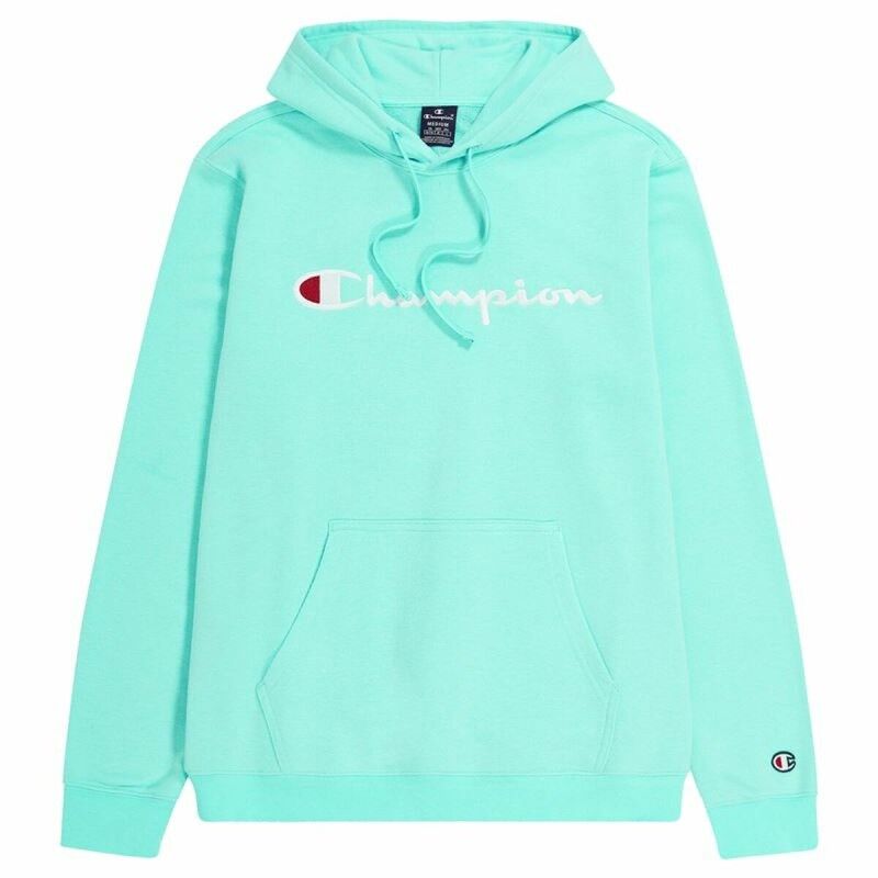 Felpa con Cappuccio Uomo Champion Hooded Acqua Felpa con Cappuccio Uomo Champion Hooded Acqua