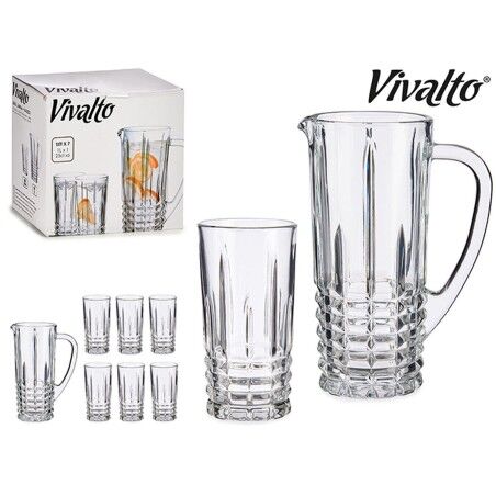 Set di brocche con bicchieri Vivalto 41053 Trasparente Vetro 250 ml